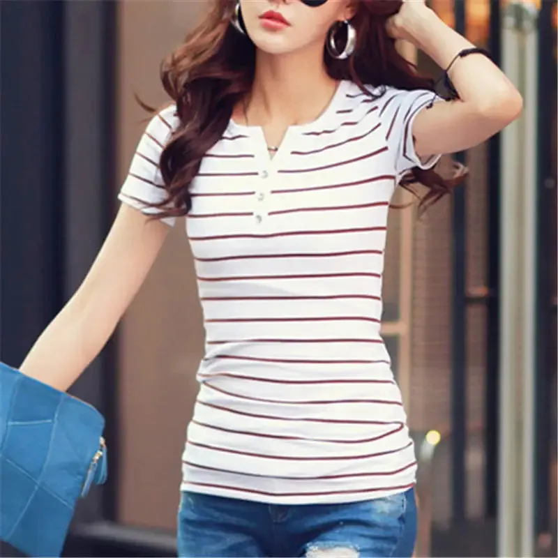 Summer Cotton Striped T-Shirt