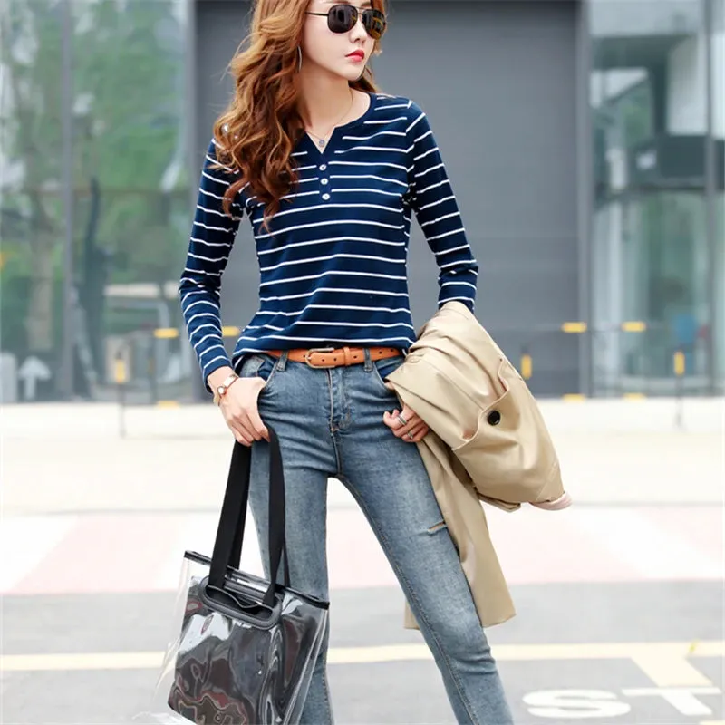 Summer Cotton Striped T-Shirt