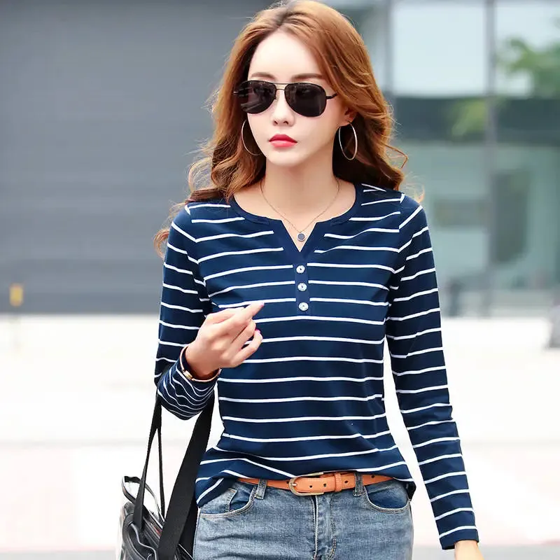 Summer Cotton Striped T-Shirt