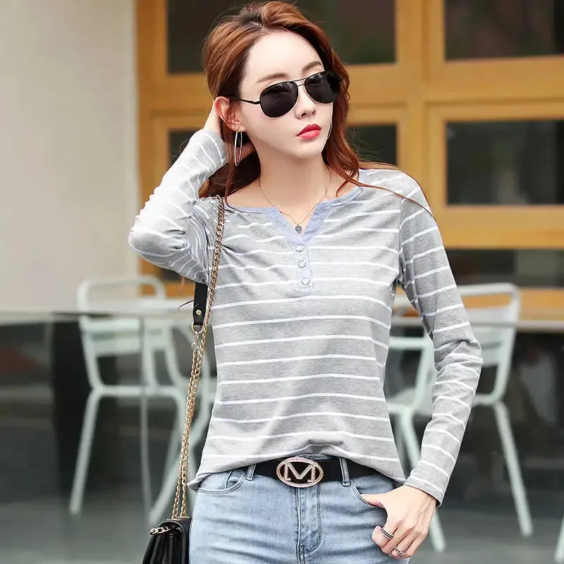 Summer Cotton Striped T-Shirt