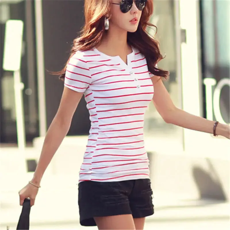 Summer Cotton Striped T-Shirt