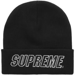 Supreme Slant Black Beanie