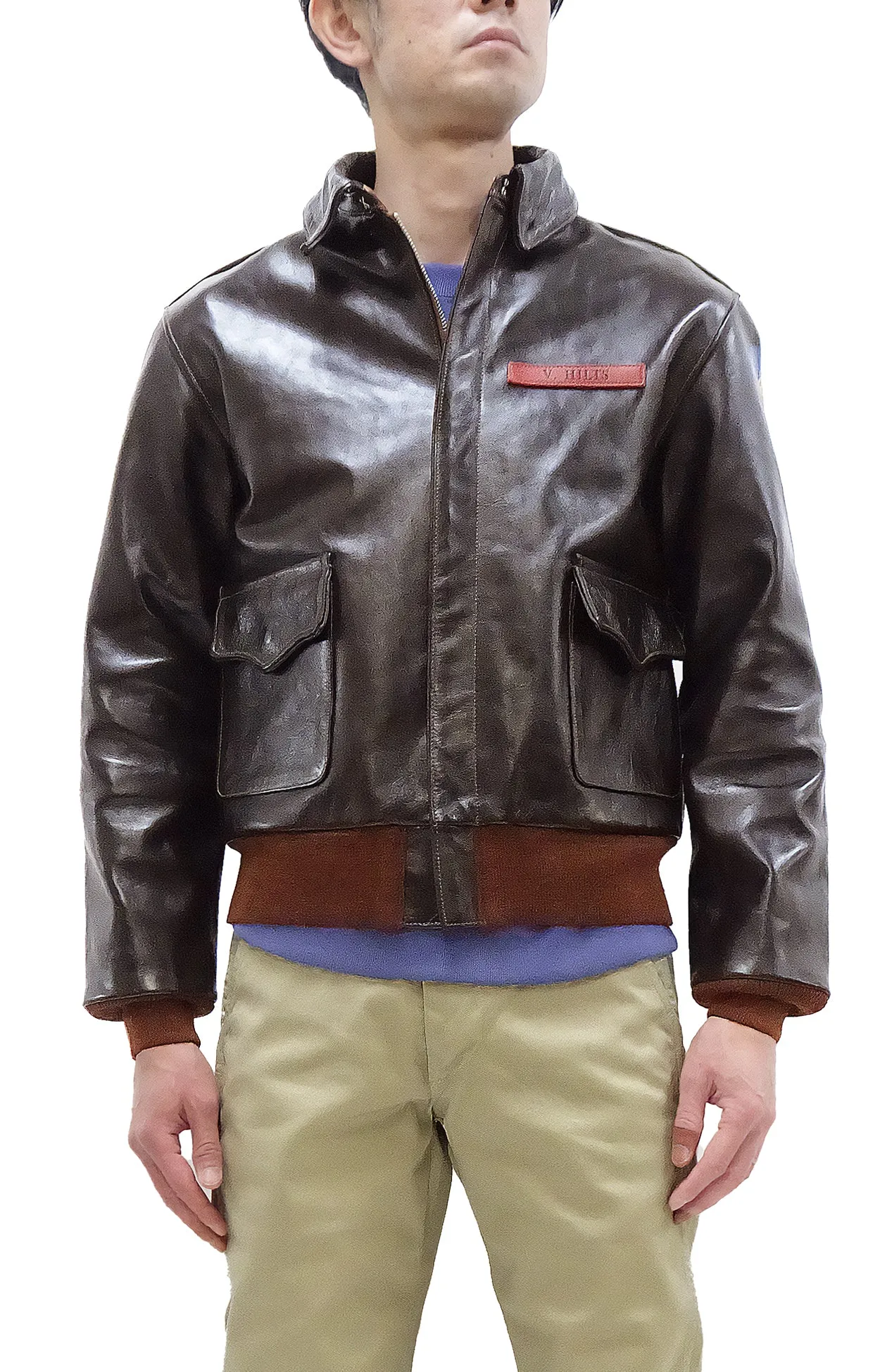 TOYS McCOY Steve McQueen A-2 Flight Jacket Men's A2 Leather Bomber Jacket TMJ2412 Seal-Brown