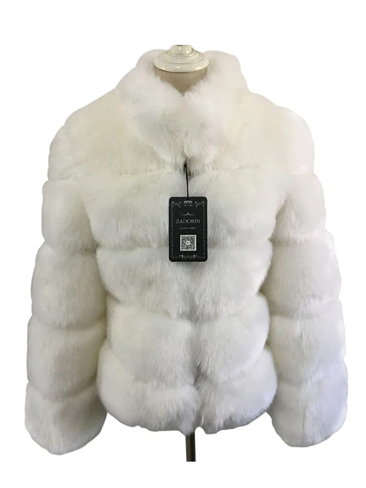 Trendy Faux Fur With Collar Winter Coat