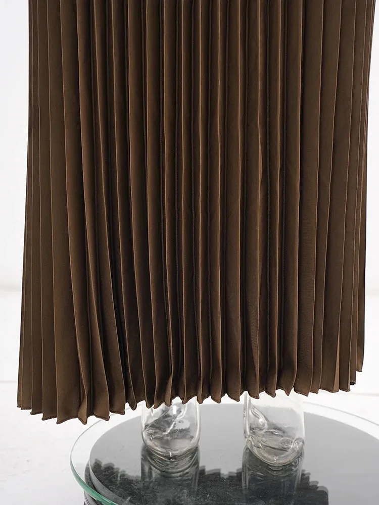 Truly Pleated Crepe Skirt & Cardigan Set