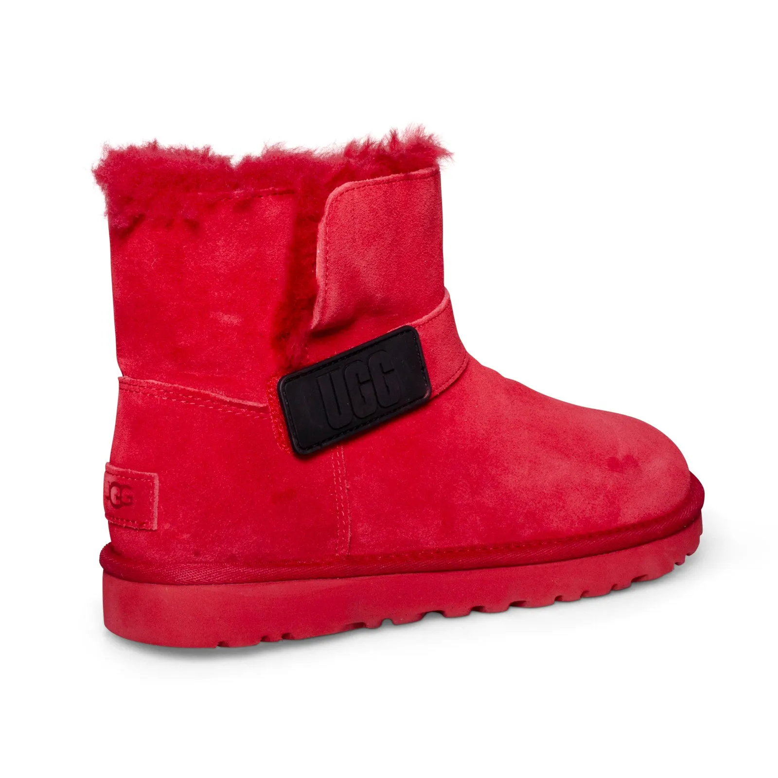 UGG Mini Bailey Graphic Logo Strap Samba Red Boots - Women's