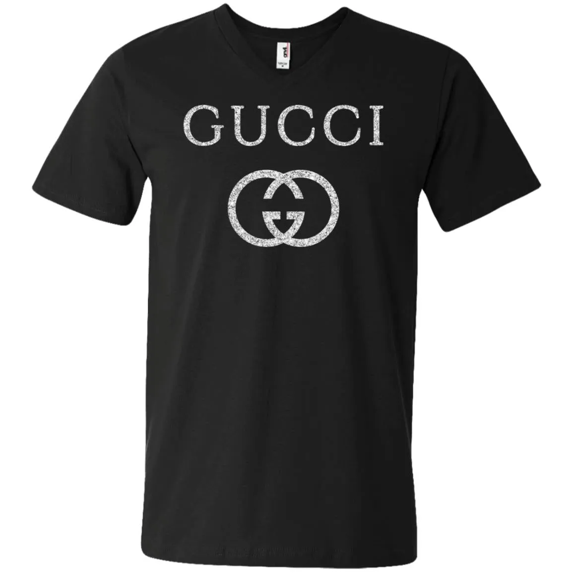 Vintage Gucci Logo Inspired Men V-Neck T-Shirt