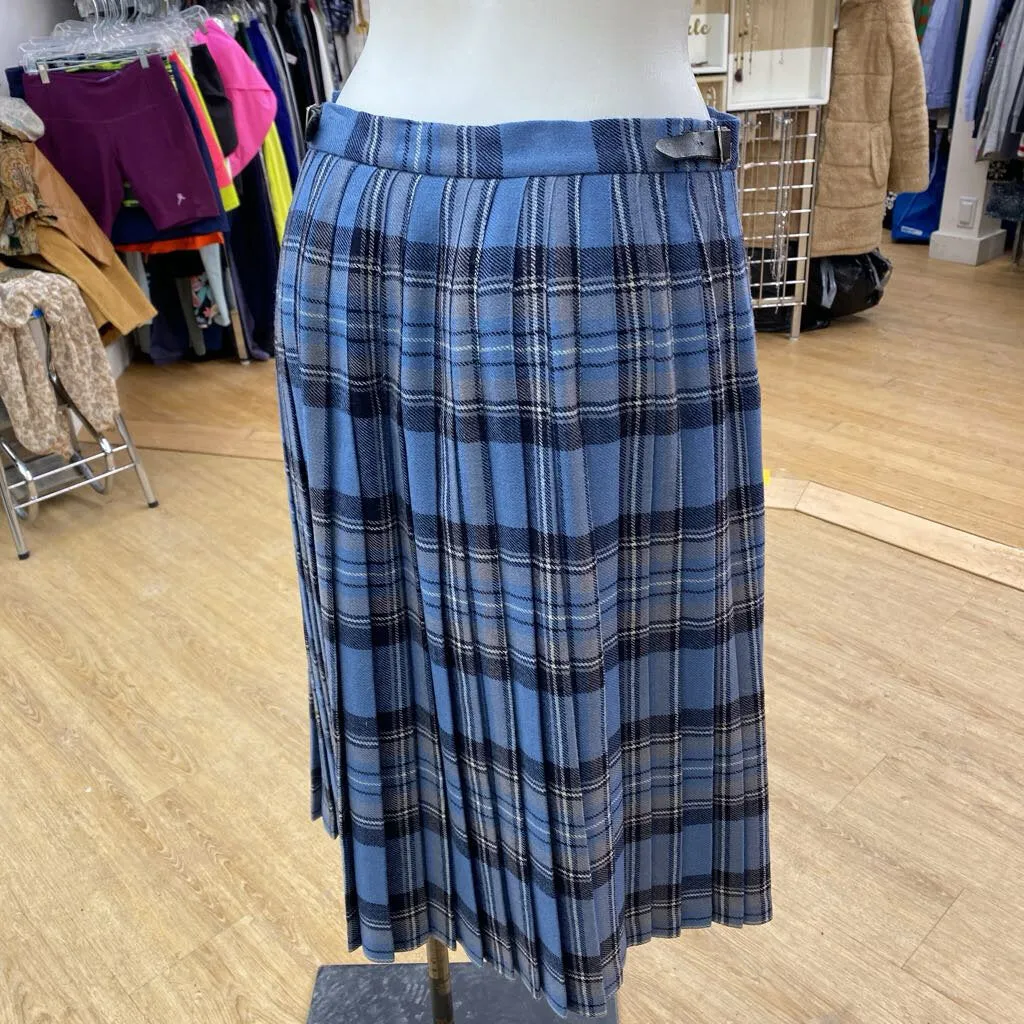 Vintage Wool Plaid pleated kilt skirt 16