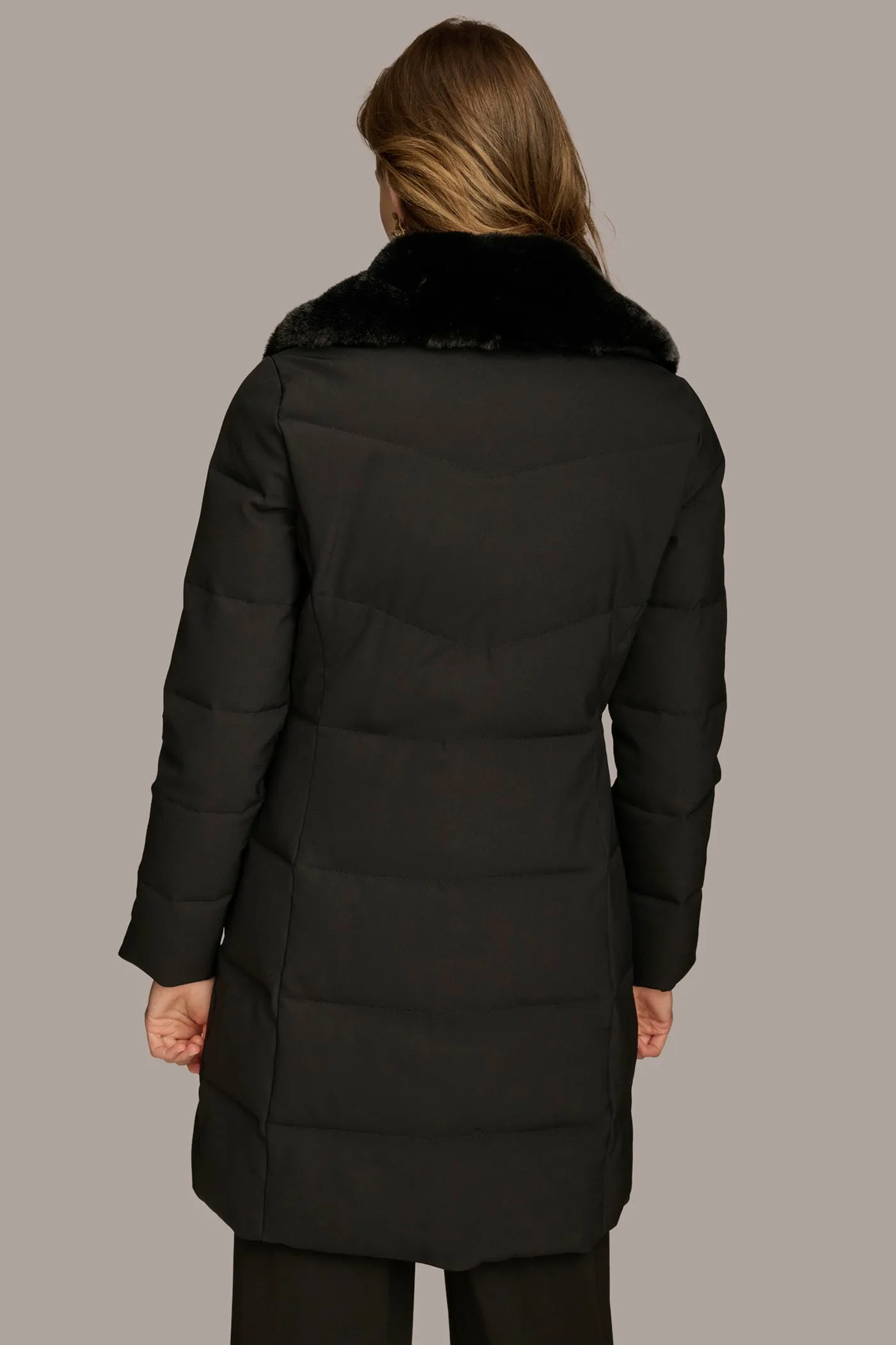 Walker Puffer Coat with Faux Fur Trim