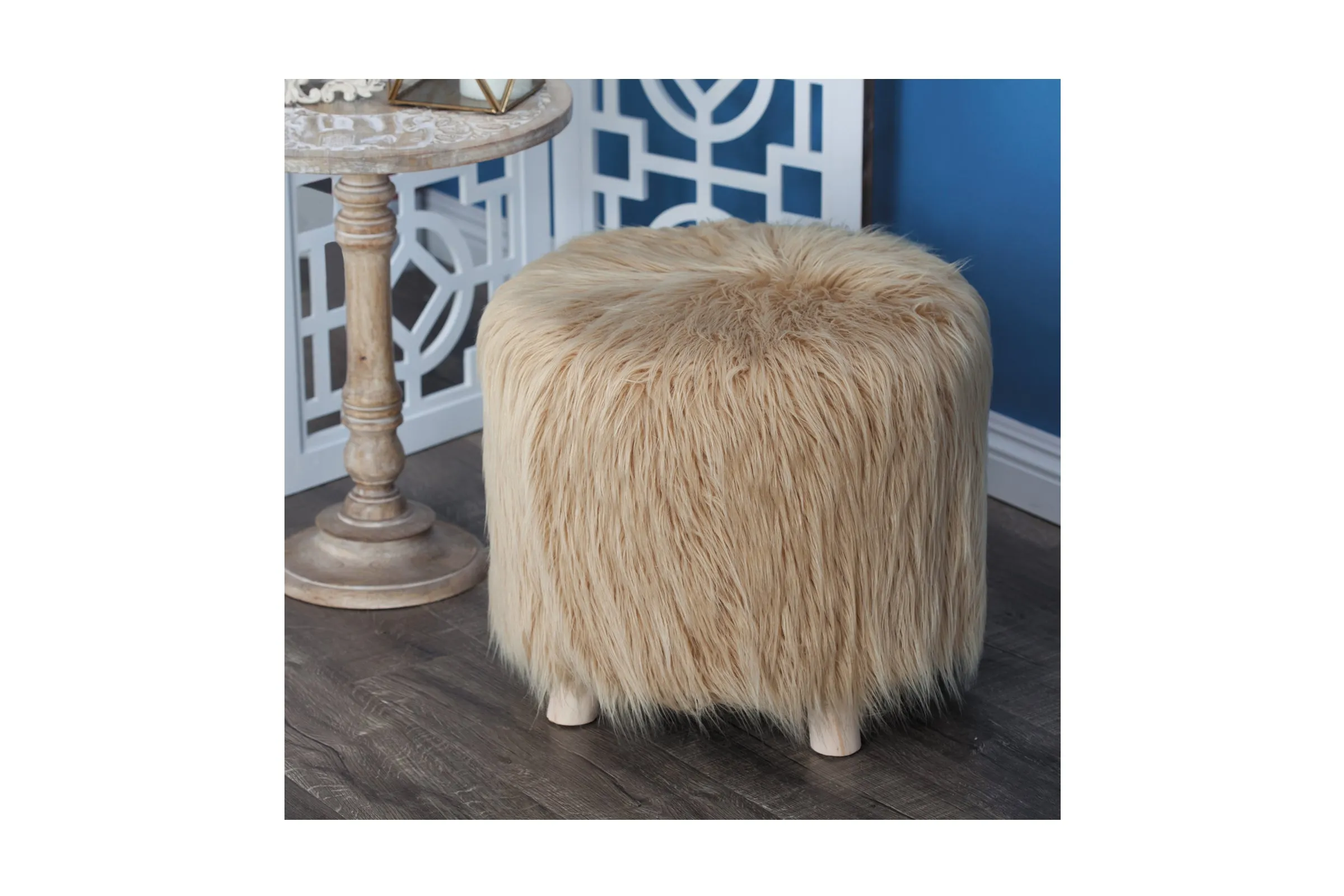 Wilkins Faux Fur Ottoman