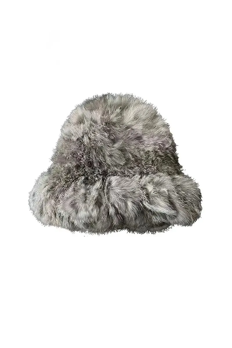 Winter Elegant Rabbit Fur Bucket Hat