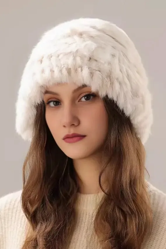 Winter Elegant Rabbit Fur Bucket Hat