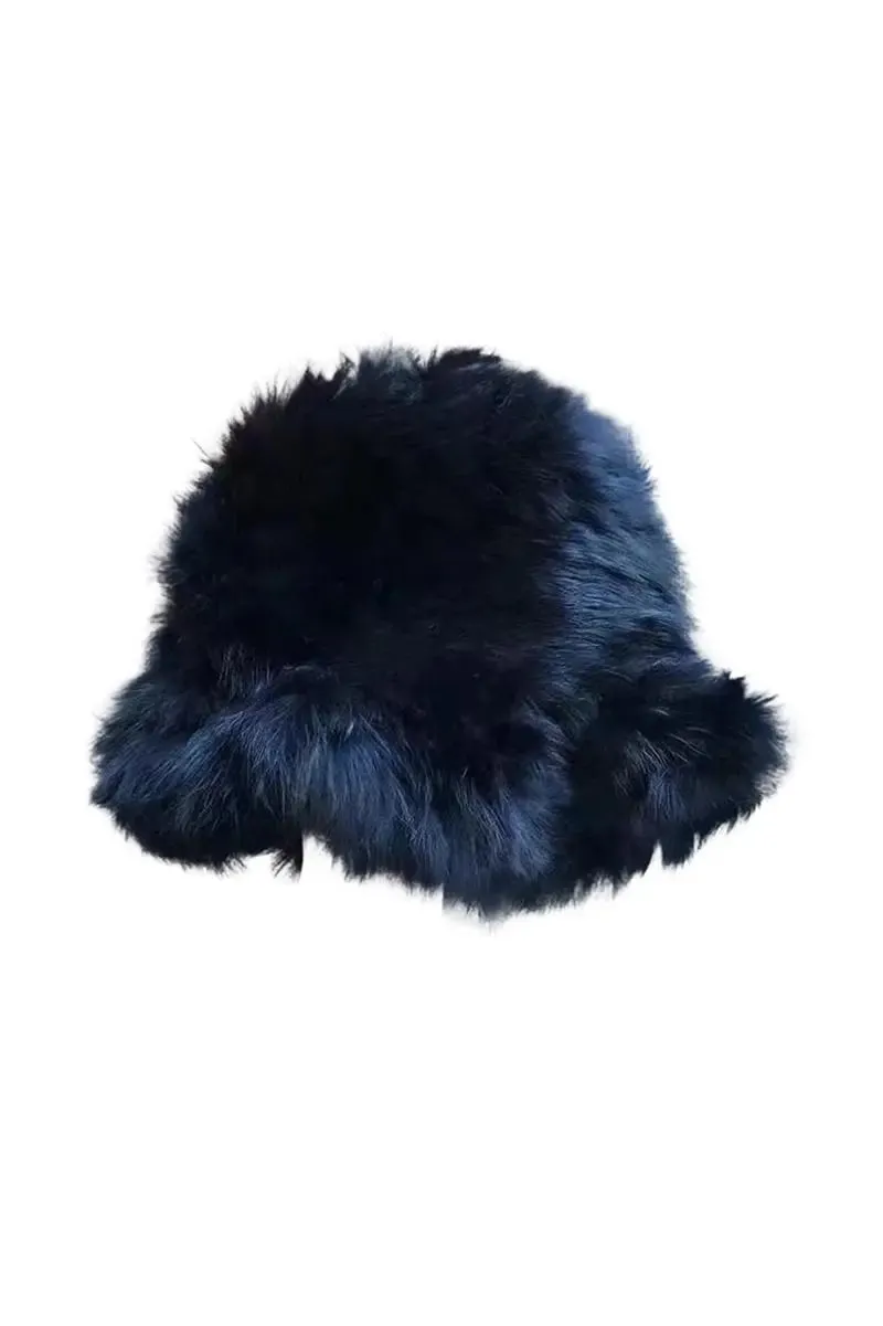 Winter Elegant Rabbit Fur Bucket Hat