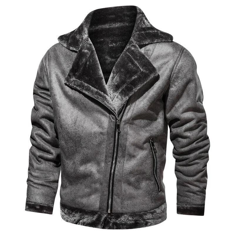 Winter Mens PU Jacket Faux Fur Collar Coats Thick Warm Men&#39;s Motorcycle Jacket 2020 New Fashion Windproof Leather Coat Male