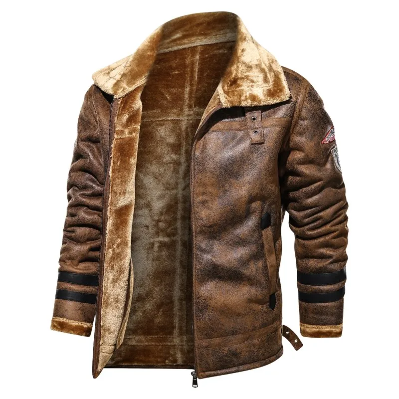 Winter Mens PU Jacket Faux Fur Collar Coats Thick Warm Men&#39;s Motorcycle Jacket 2020 New Fashion Windproof Leather Coat Male