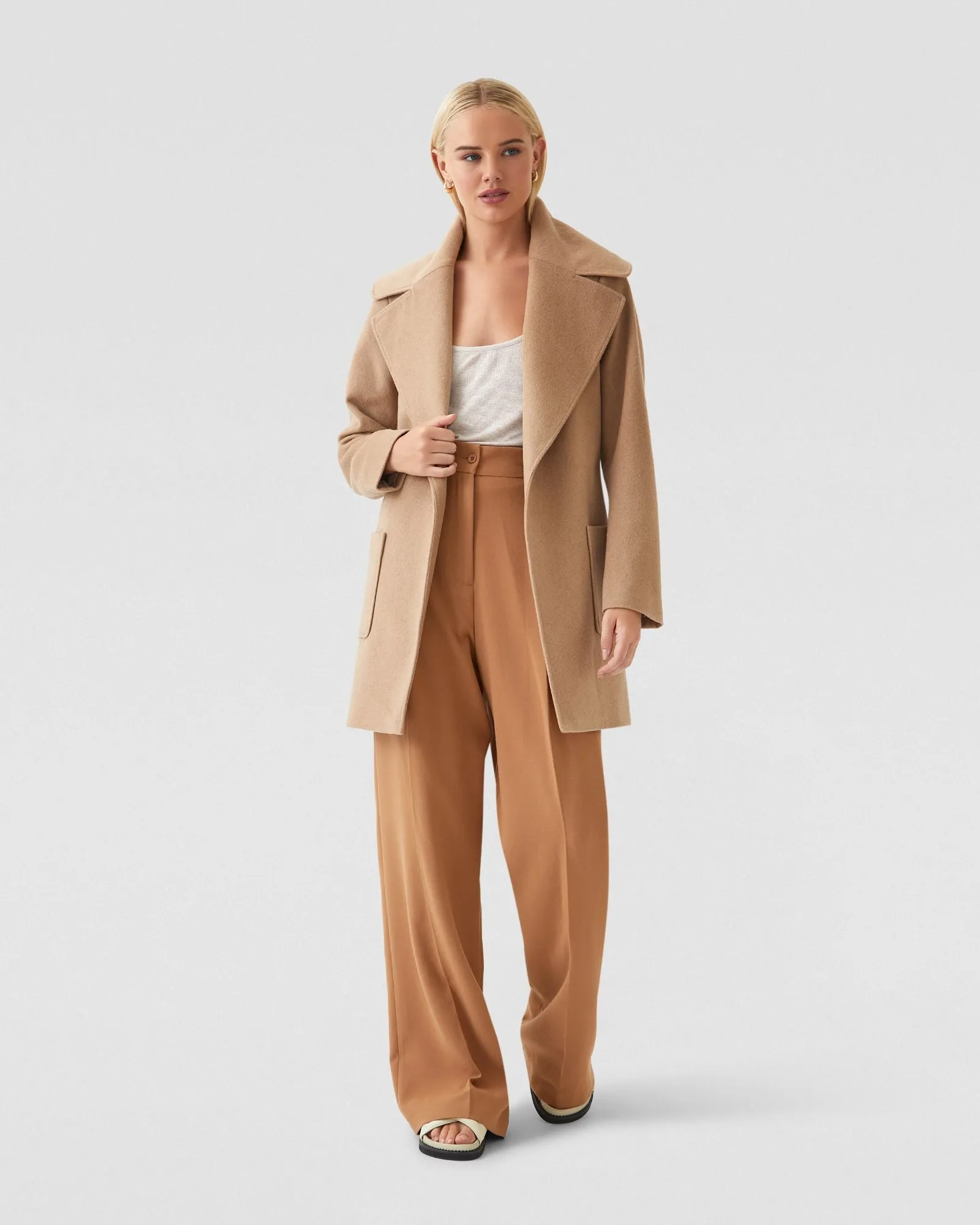 Zoe Wool Rich Tie Waist Jacket